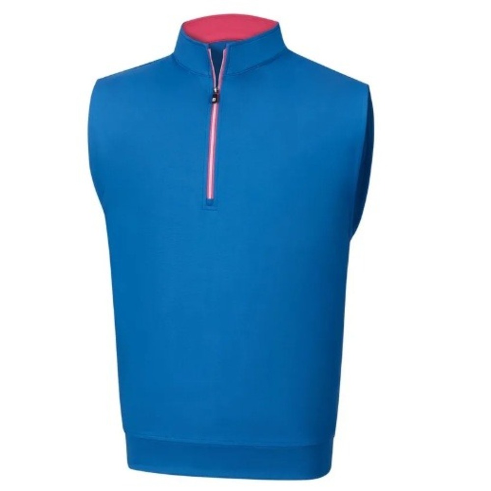 FootJoy FJ Quarter Zip Golf Vest Mens S Performance Activewear Dry Wicking Blue